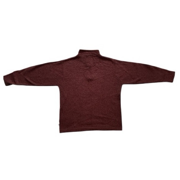 Woolrich Men's Wool Burgundy Quarter Zip-Up Sweater M - Picture 2 of 7